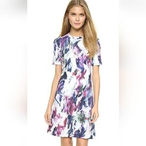 NWT CARVEN Watercolor Sweatshirt Dress Large MSRP$450